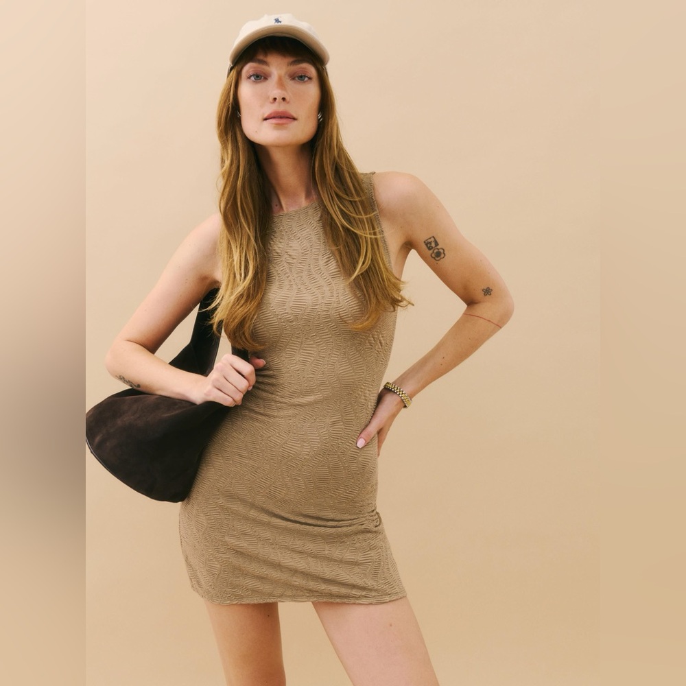 Reformation Nataly knit dress in natural